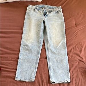 American Eagle Outfitters Blue Straight Leg Jeans with Worn Look